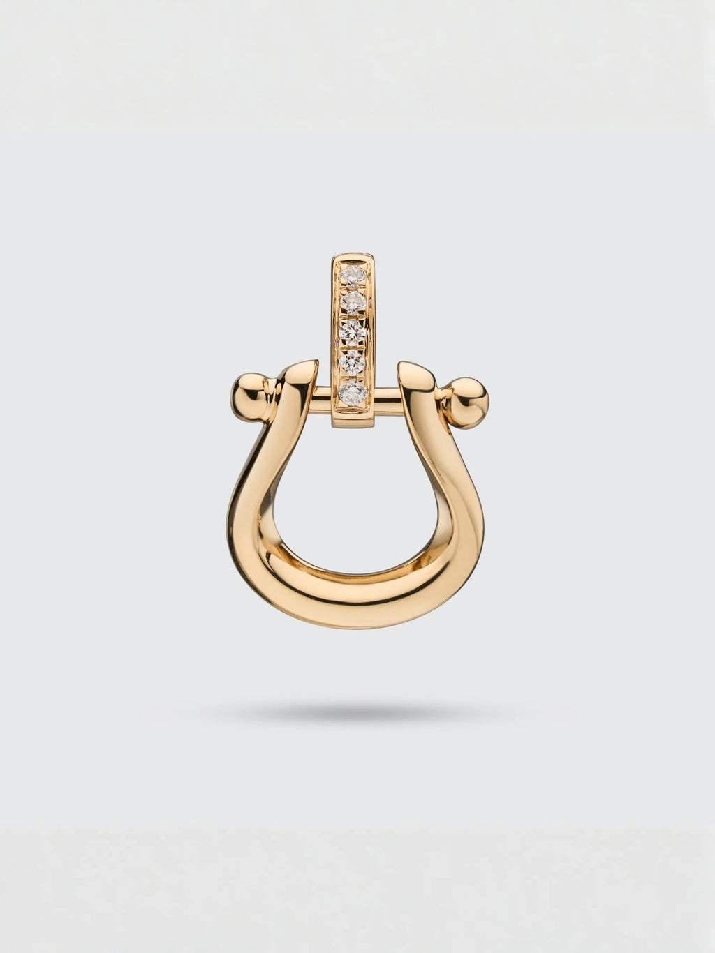 Horseshoe Diamond Carabiner Clasp Charm | 18K Yellow Gold