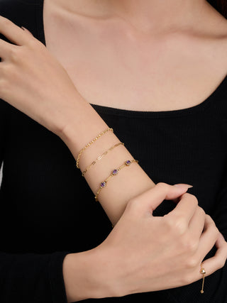 Paperclip Chain Bracelet | 18K Yellow Gold