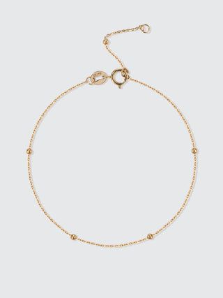 Gold Beaded Chain Bracelet | 18K Yellow Gold