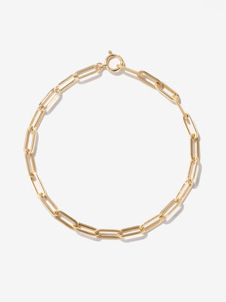 Paperclip Chain Bracelet | 18K Yellow Gold