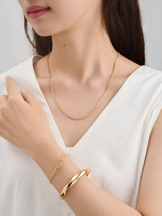 Twisted Bangle Bracelet | 18K Yellow Gold