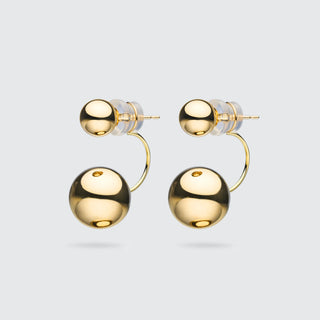 Double Ball Ear Jackets | 18K Yellow Gold