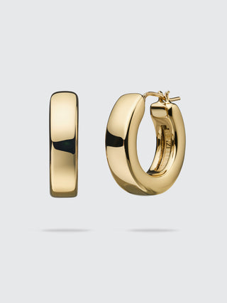 Bold Round Hoops Earrings | 18K Yellow Gold