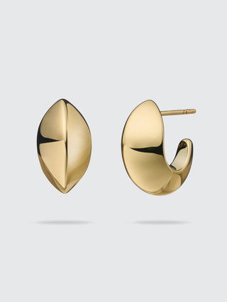 Crescent Hoop Earrings | 18K Yellow Gold