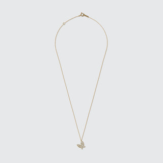 Pavé Diamond Butterfly Pendant Necklace | 18K Yellow Gold