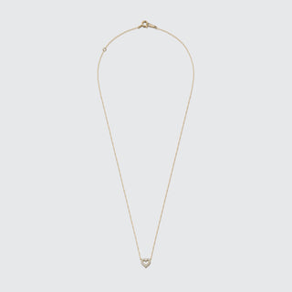 Open Heart Pavé Diamond Necklace | 18K Yellow Gold