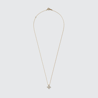 Diamond Cluster Pendant Necklace | 18K Yellow Gold