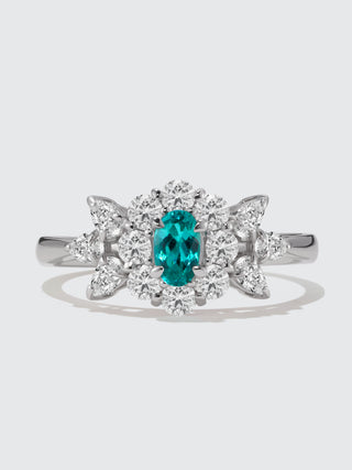 Brazil Paraiba Tourmaline & Diamond Ring with GIA | Platinum 900