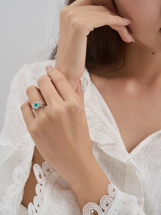 Brazil Paraiba Tourmaline & Diamond Ring with GIA | Platinum 900