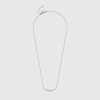 Graduated Diamond Station Necklace | 18K Yellow Gold