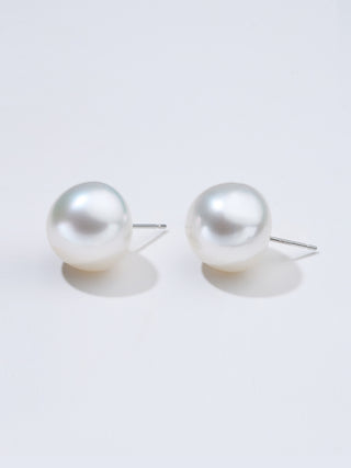 Australian South Sea Pear Stud Earrings | PT900 Platinum