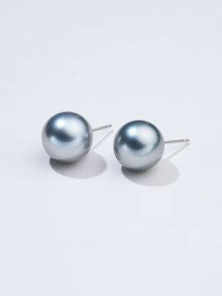 Tahitian Pearl Stud Earrings | PT900 Platinum