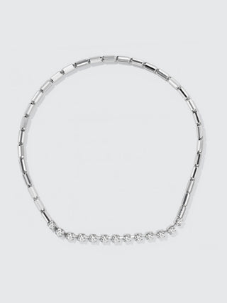 Diamond Tennis Station Stretch Bracelet | PT850 Platinum