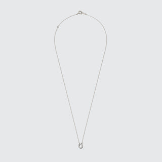 Platinum Pavé Diamond Horseshoe Pendant Necklace  | Pt900