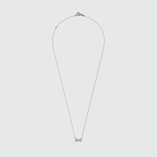 Pavé Diamond Ribbon Pendant Necklace | PT 900 Platinum