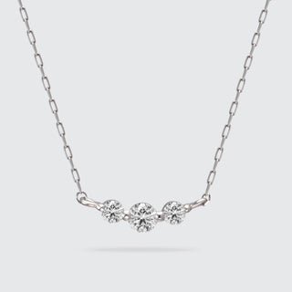 Three Diamond Station Necklace | Platinum 950
