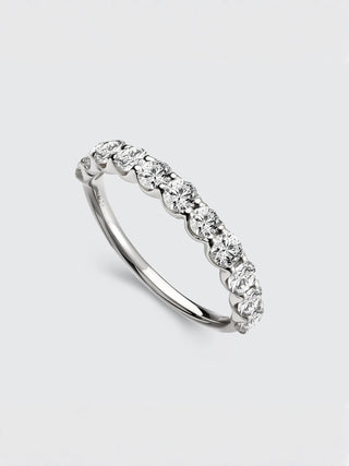 11 Stone Shared-Prong Diamond Half-Eternity Ring | PT950 Platinum