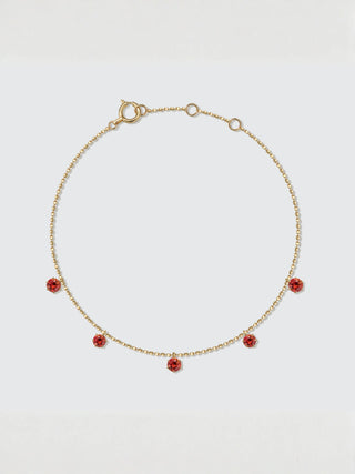 Orange Sapphire Charm Bracelet | 18K Yellow Gold