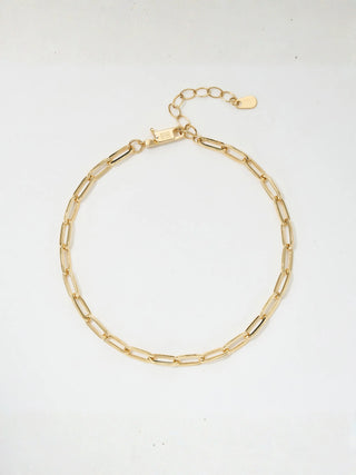 Classic Paperclip Link Chain Bracelet | 18K Yellow Gold