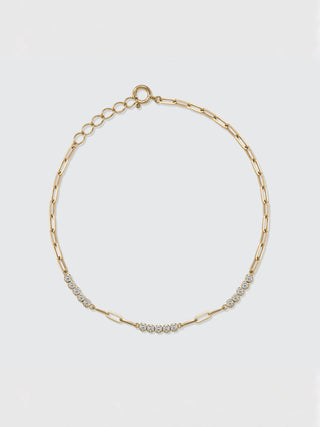 Three-Station Petite Pavé Diamond Station Bracelet | 18K Yellow Gold