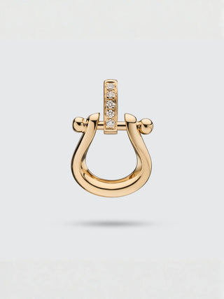 Horseshoe Diamond Carabiner Clasp Charm | 18K Yellow Gold