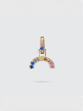 Rainbow Pavé Rainbow Charm Pendant | 18K Yellow Gold