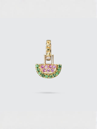 Pavé Watermelon Charm Pendant | 18K Yellow Gold