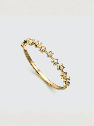 Diamond Star Stackable Ring | 18K Yellow Gold